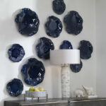 Abella Blue Ceramic wall Decor S/3